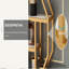 Console moderne 70,9 po, 4 niveaux, faux marbre pour le salon - blanc / or