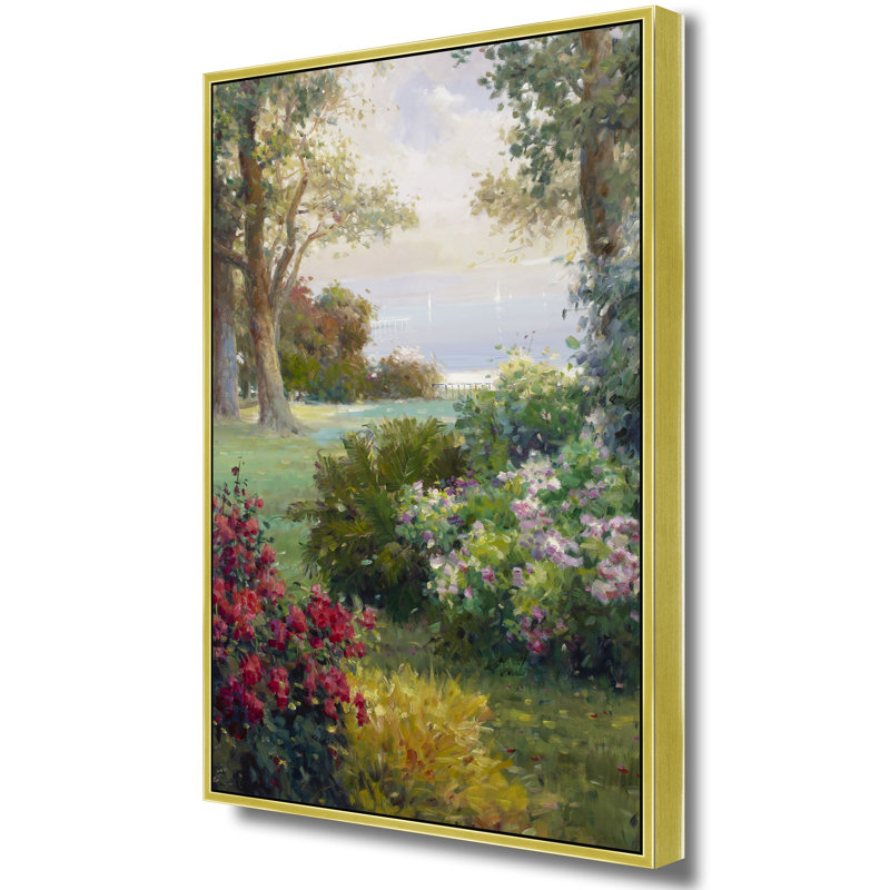Coastal Garden Reverie Print, Gold, 50" H x 26" W