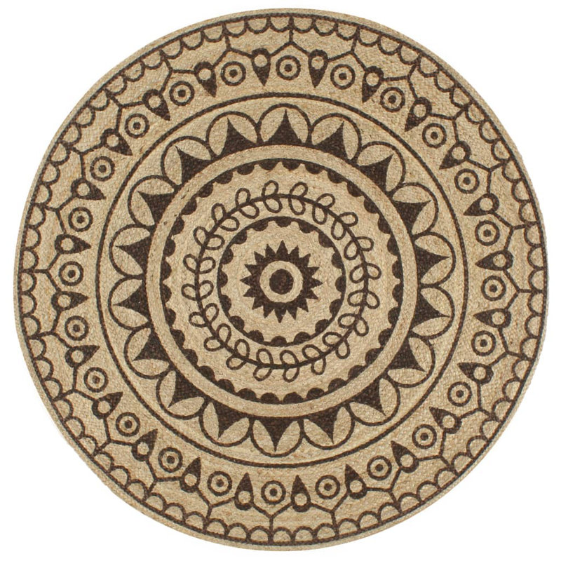 Round Dionysios Geometric Area Rug, Round 120cm