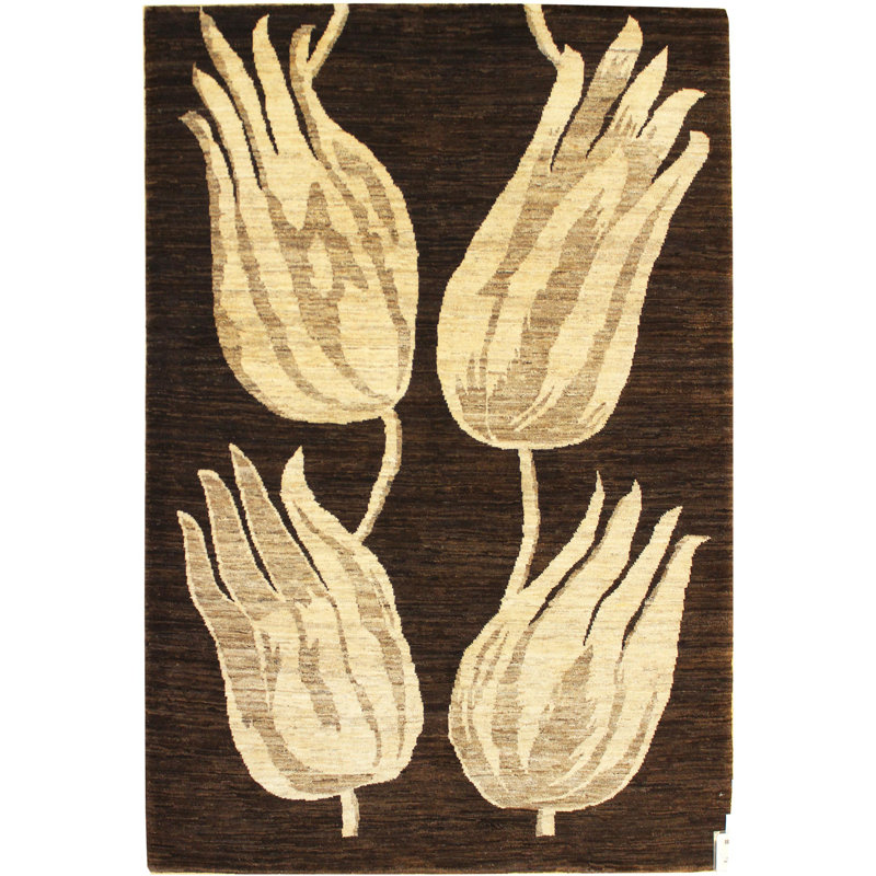 Tapis unique brun / chocolat / ivoire 4 pi x 5 pi Primavera