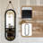 Arched Full-Length Paulownia Wood Wall Mirror With Hanging Strap