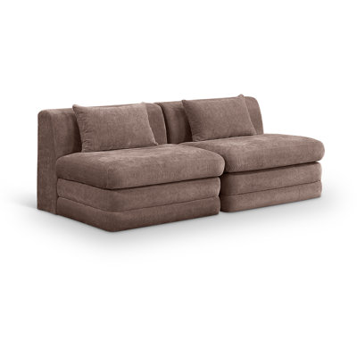 Eilene Chenille Fabric Upholstered Modular Loveseat
