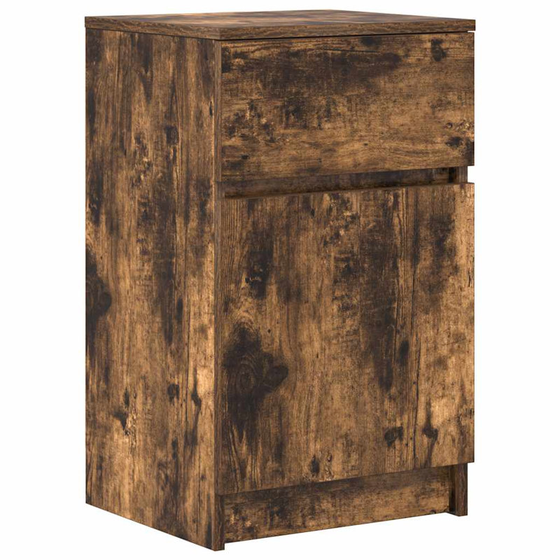 Bedside Cabinet 39X35x65 Cm Engineered Wood, Smoked Oak