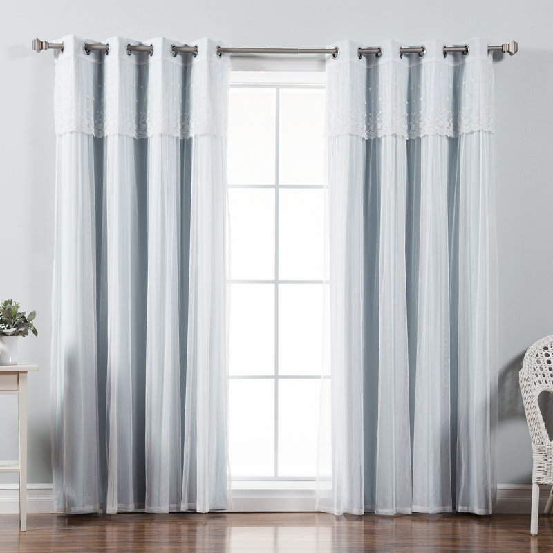 Crenshaw Solid Room Darkening Thermal Grommet Curtain Panels, 52''W X 84''H, Blue