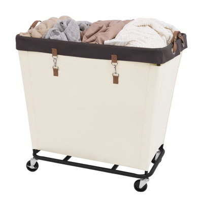320L Laundry Hamper With Wheels, Large Clothes Laundry Basket for Home, Closet, Dorm, Bathroom, Laundry Room, Beige