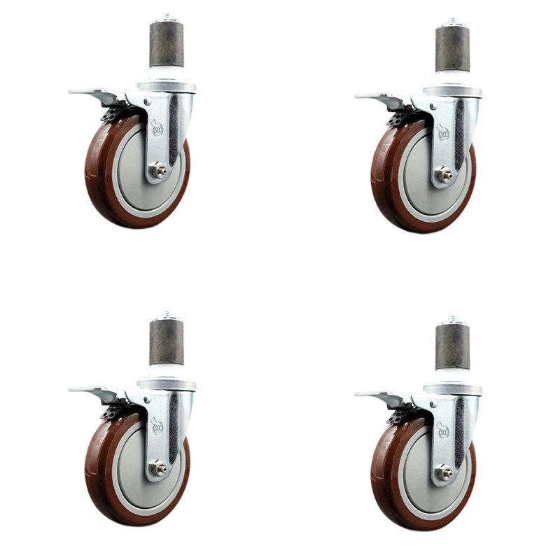 Locking Replacement Caster, Maroon