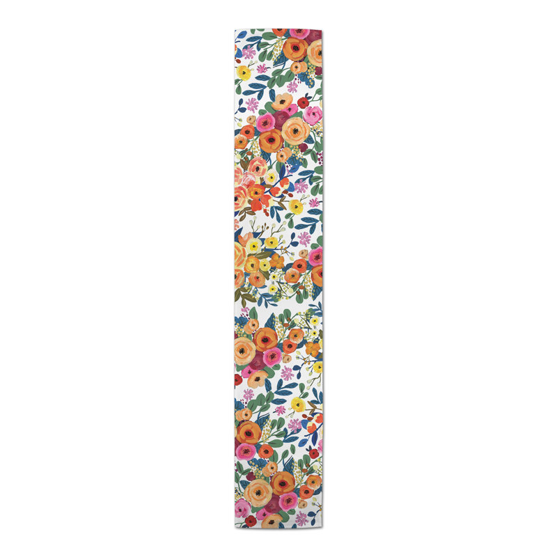 Hyden Floral 100% Cotton Table Runner, 90" L x 16" W