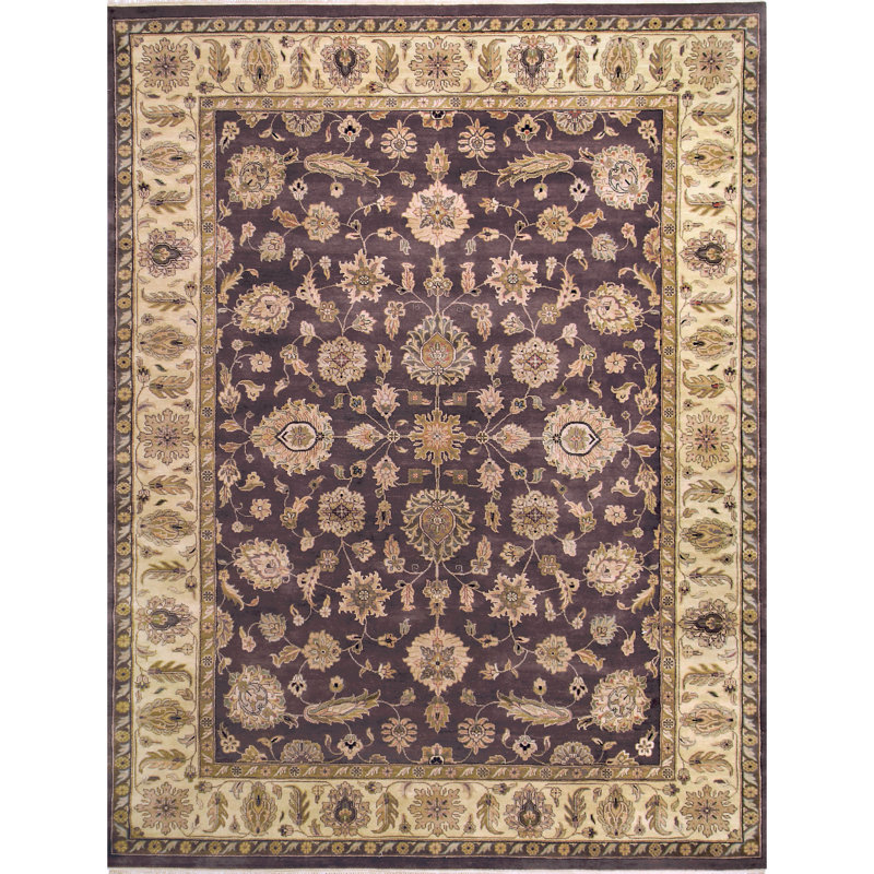 Tapis moka et ivoire noué à la main de haute qualité, Rectangle 12 pi x 15 pi