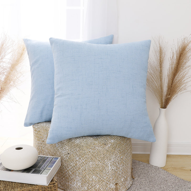  Square Pillow Cover, 16" x 16", Sky Blue
