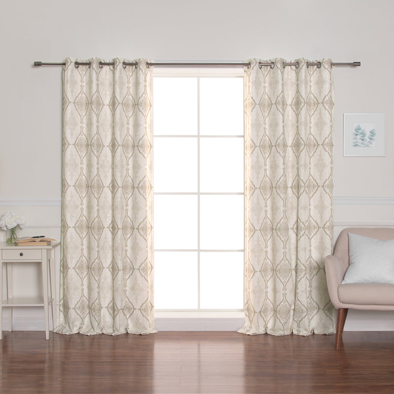 Rideau occultant en polyester Allize (panneau simple), Beige