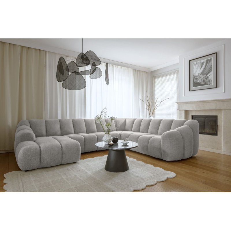 Shell 8 Seater Corner Sofa , Light Grey, Right Hand Facing