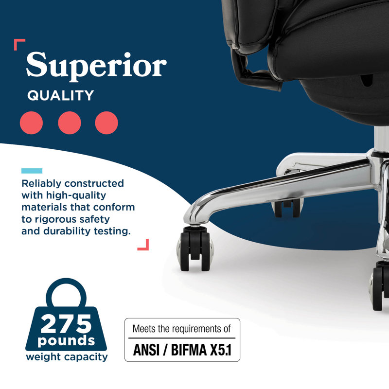 Symphony Swivel Executive Chair, Black, Chrome