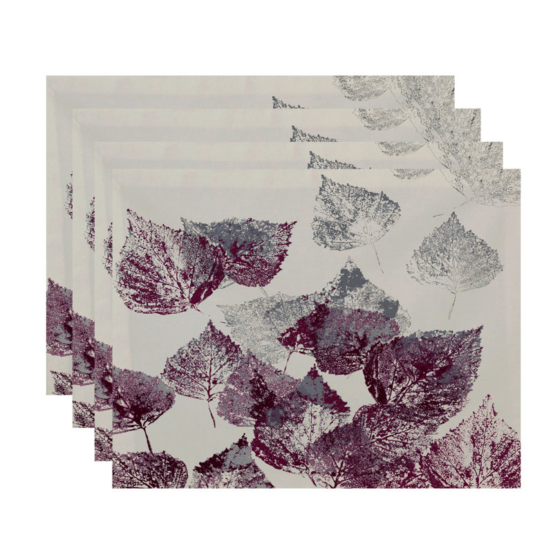 Lenard Polyester Floral Rectangle Placemat, Purple