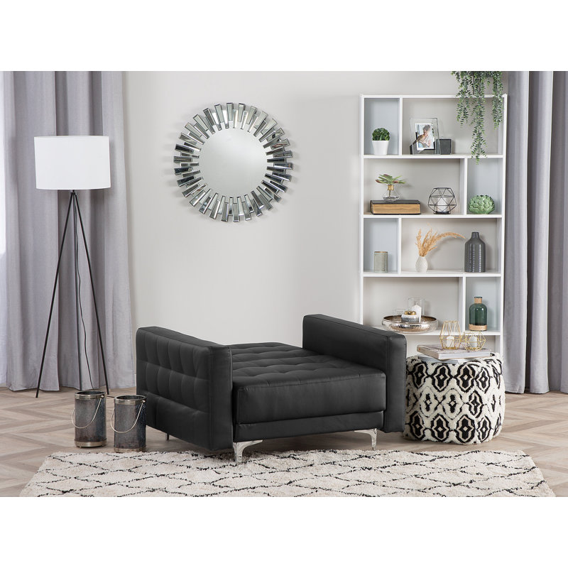 Leung Faux Leather Club Chair, Black