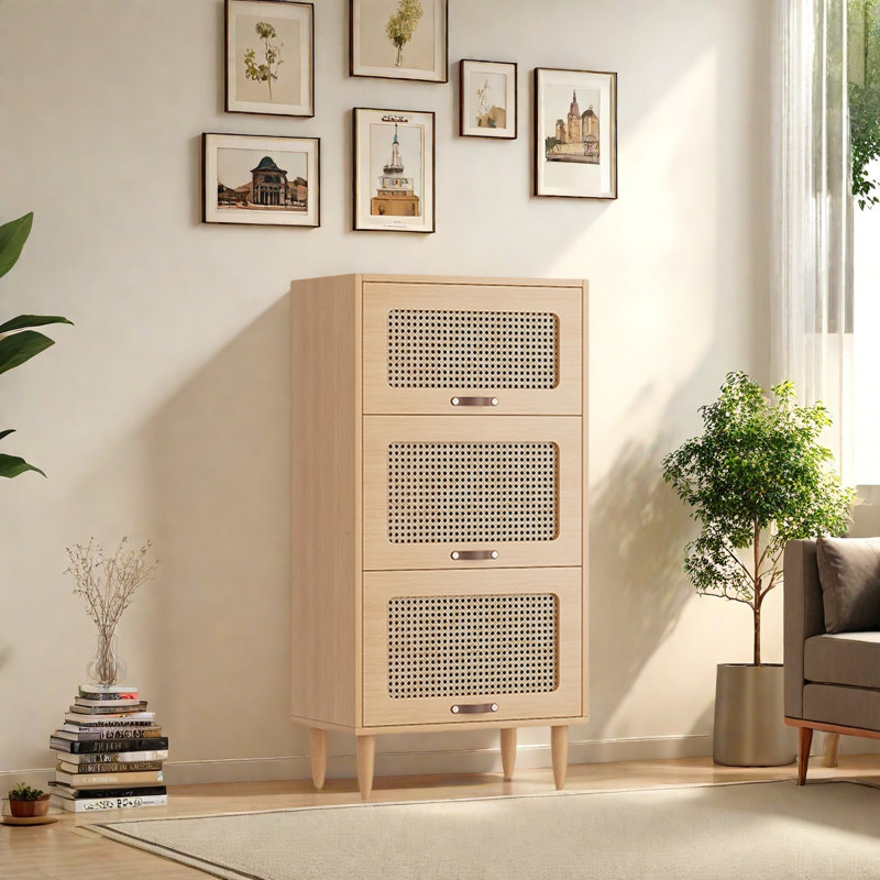 Rabehi, (3 tablettes) H 46,4 po x l 23,6 po x P 13,7 po, Brun