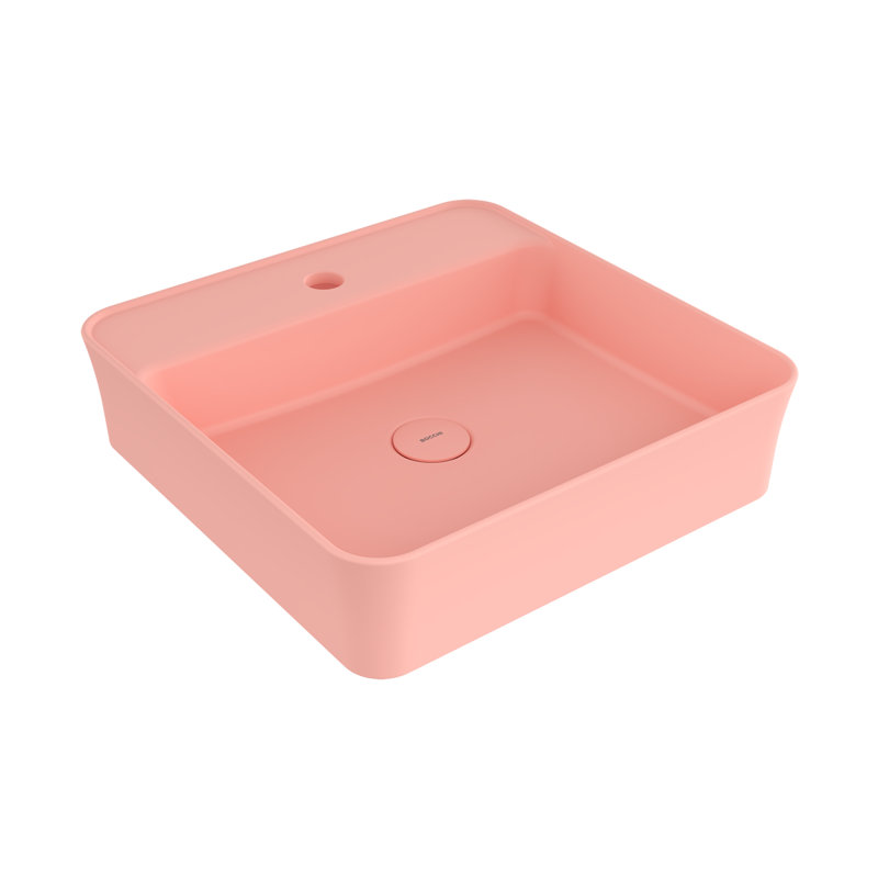 Sottile Slim Line Countertop Basin - 45x45cm 1TH, Matte Salmon
