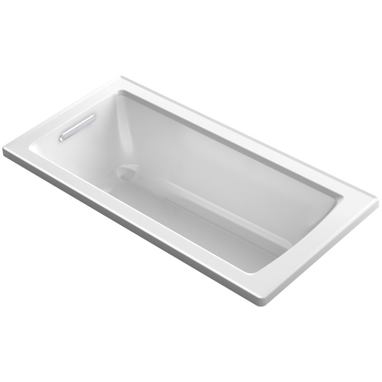 Archer Drop-In Bath with Bask Heated Surface and Reversible Drain