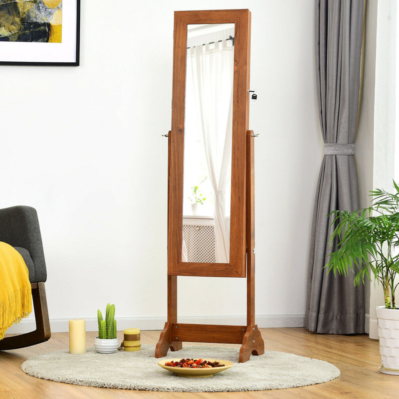 Armoire à bijoux autoportante avec miroir Faizaan