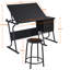 Rectangle Height Adjustable Flip Top 128cm L Modular Training Table Set and Chair Set with Modesty Panel