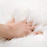 Everly Quinn Lavallee Faux Sheepskin Shag Performance White Rug ...