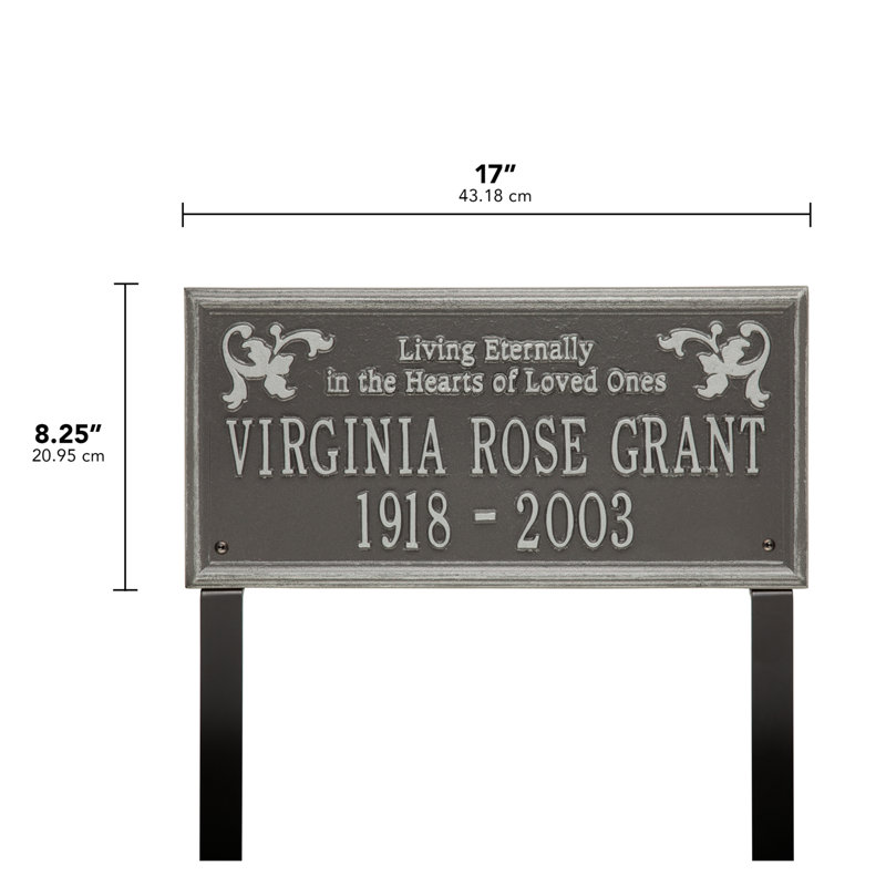 Wilmington 'Living Eternally' Memorial Plaque, Pewter/Silver, Yes