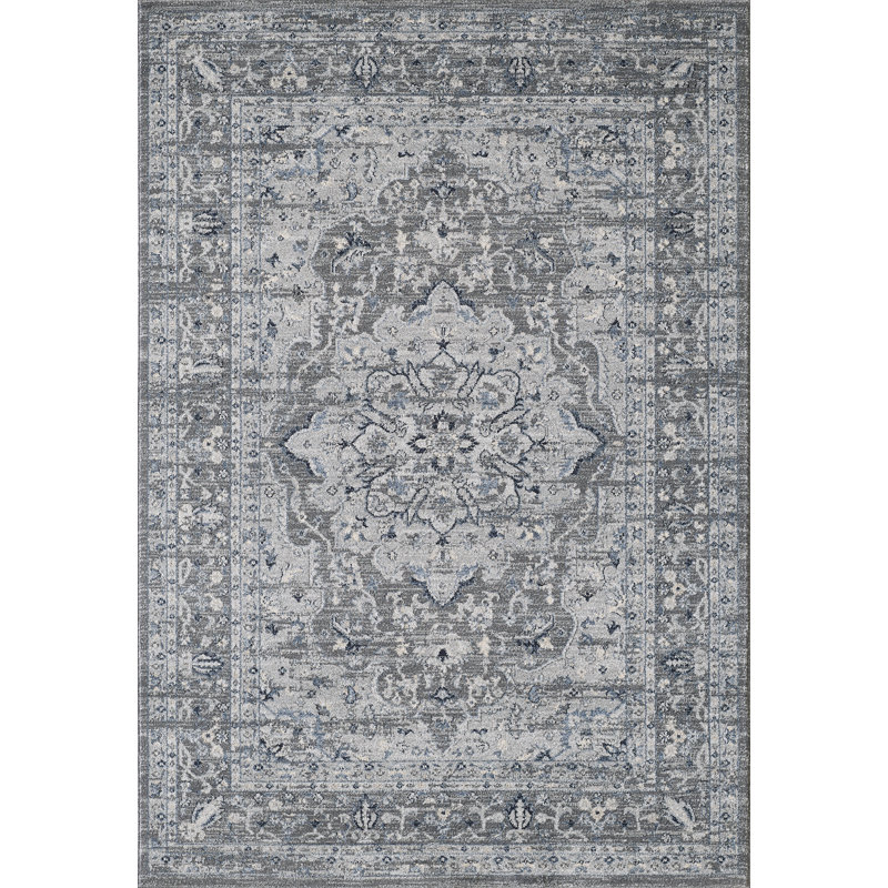 Tapis tissé à la machine gris/Ivoire Slay, Rectangle 7 pi 9 po x 10 pi 2 po