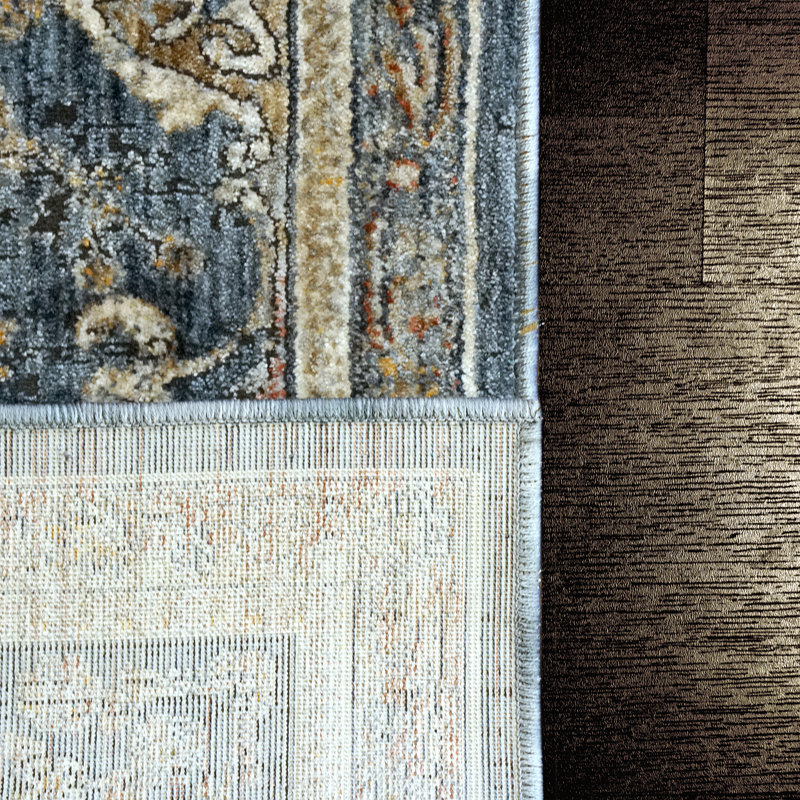 Tapis oriental bleu / beige Dalano, Rectangle 5 pi 3 po x 7 pi 7 po