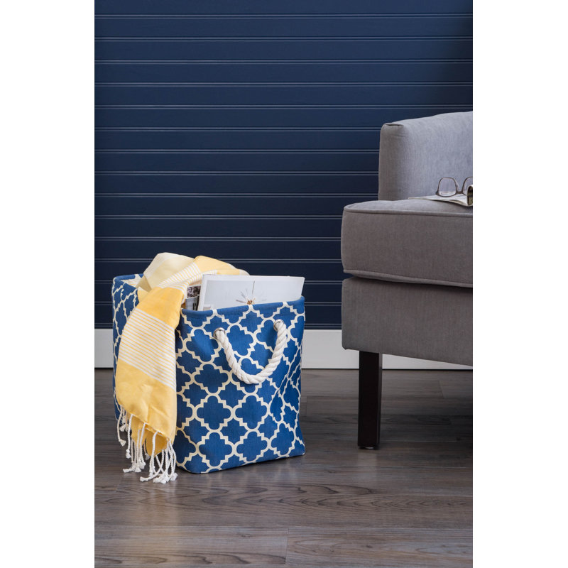 Bac en tissu à treillis rectangulaire Stork, H 15 po x l 12 po x P 17,75 po, Bleu marine