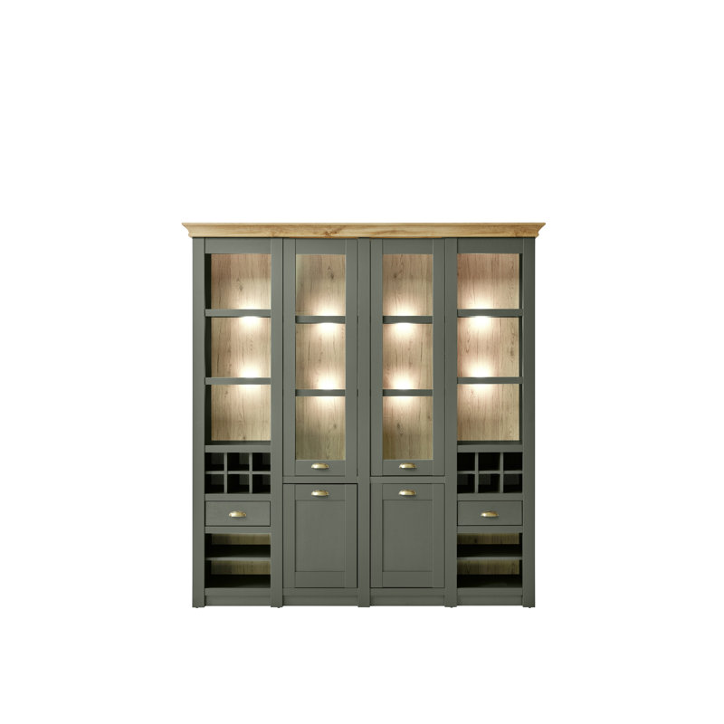 Oxford Display Cabinet, 207cm H x 194cm W x 45cm D