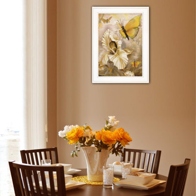 Flowers & Butterflies I Framed Wall Art for Living Room, Home Wall Decor by Ed Wargo