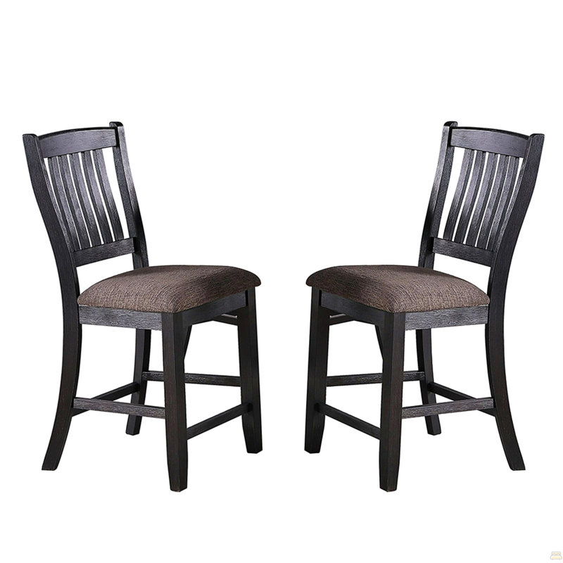 Ensemble de 2 chaises hautes rembourrées en tissu