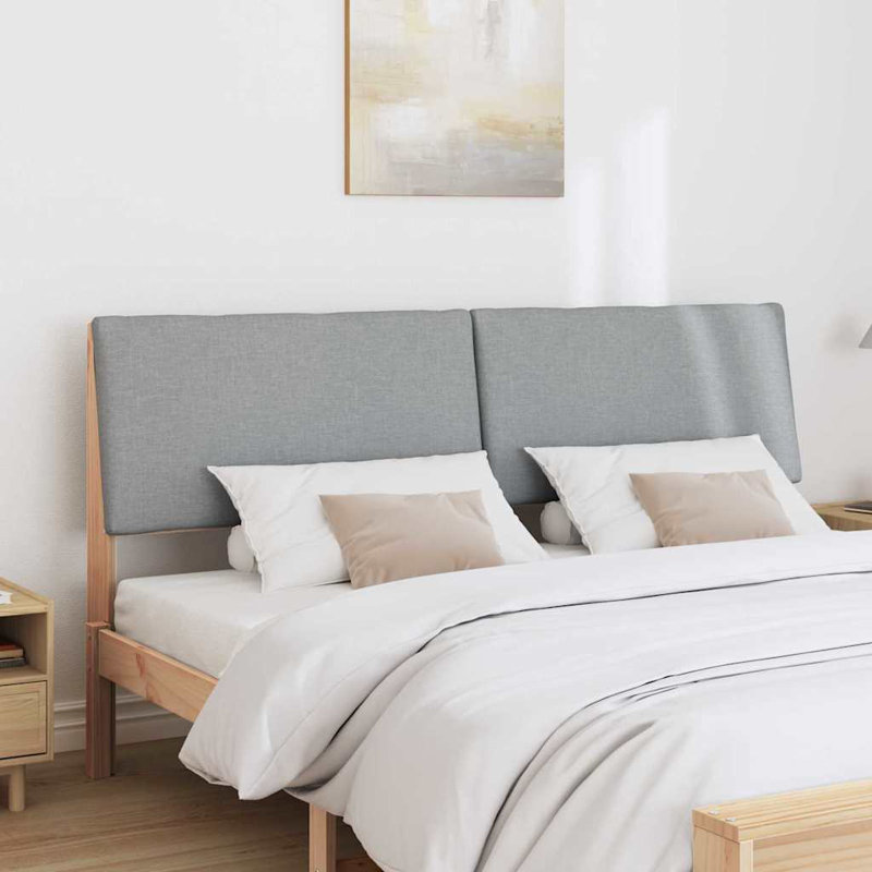 Solid Wood Headboard, Brown, King, Light Grey