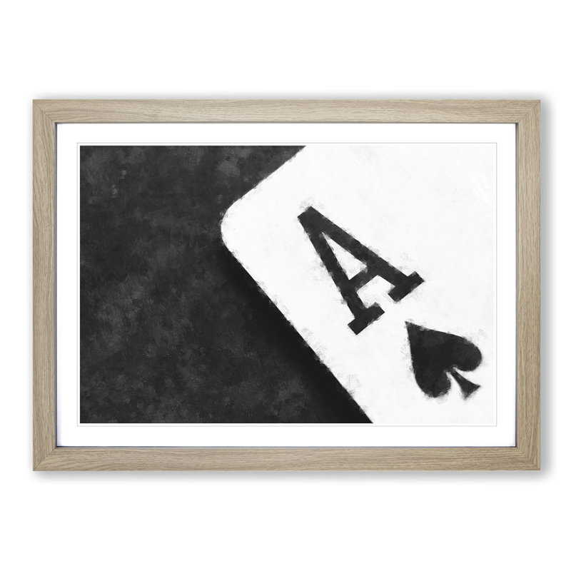 The Ace of Spades - Picture Frame Painting Print, Oak Framed, 62cm H x 87cm W x 2cm D