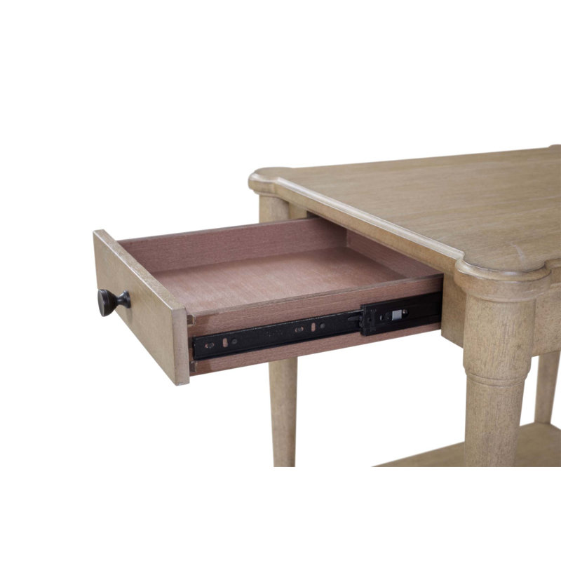 Sand Finished End Table with Storage Drawer, Perfect for Transitional and Casual Living Spaces, Enhancing Both Style and Functionality.