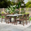 Ensemble de salle à manger 5 pièces pour l'extérieur avec table rectangulaire 59 "et trou de parasol et 4 fauteuils pour le jardin-805884332-805884337
