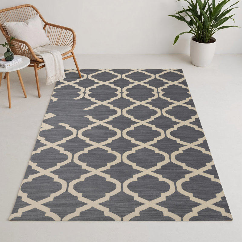 Tapis gris intérieur et extérieur Trellis, Rectangle 5 pi x 7 pi