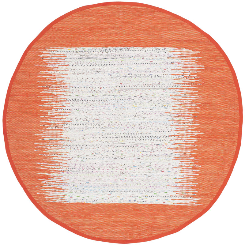 Paynter Hand Woven Cotton Abstract Rug, Round 6'