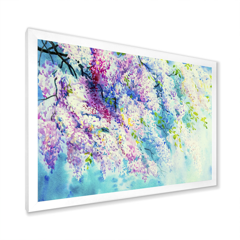 Mauve lilas mauve - reproduction sur toile flottante, H 8 po x l 12 po x P 1 po, Cadre photo blanc