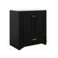 Meuble-lavabo autoportant de 30 po avec lavabo combiné, structure en bois massif et lavabo en céramique, portes à fermeture douce et tablette réglable, tiroir-1308133988