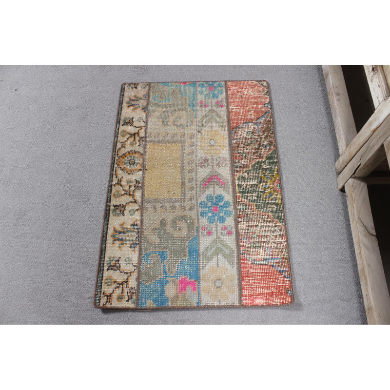 Vintage-Inspired Turkish Patchwork Rug Ideal For Enhancing The Aesthetics Of Your Living Space