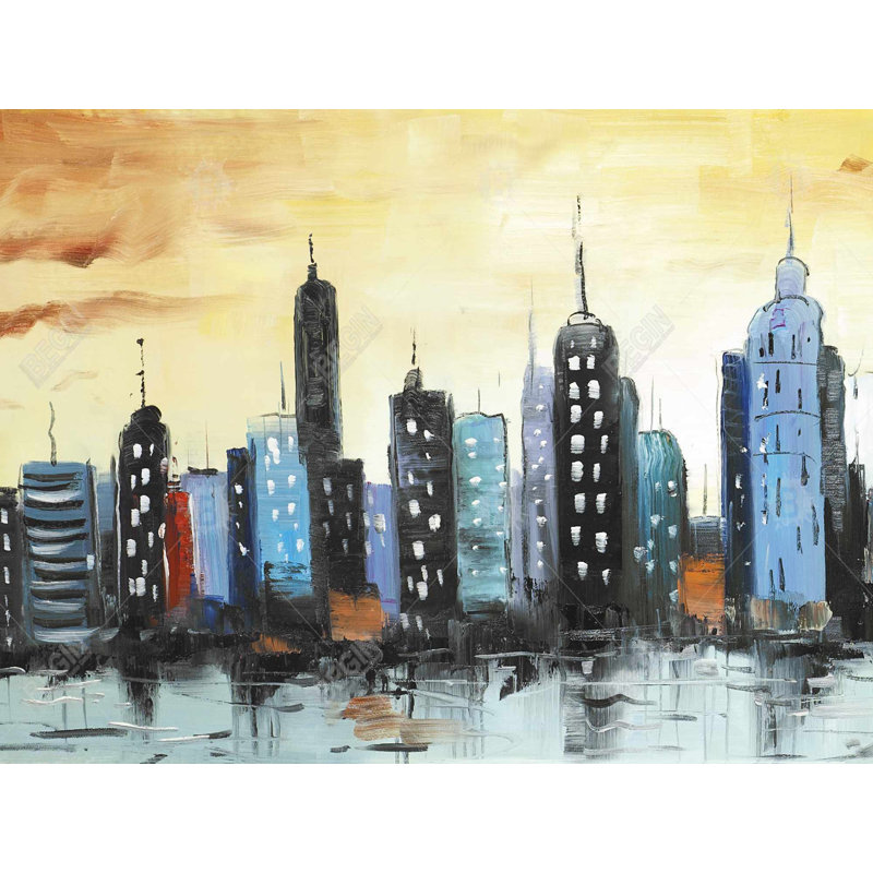 Housse de couette Skyline on Cityscape Blue - Décoration intérieure