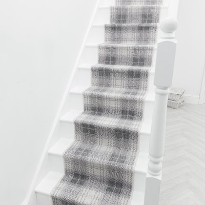 Stair Runner Plaid Flatweave Area Rug