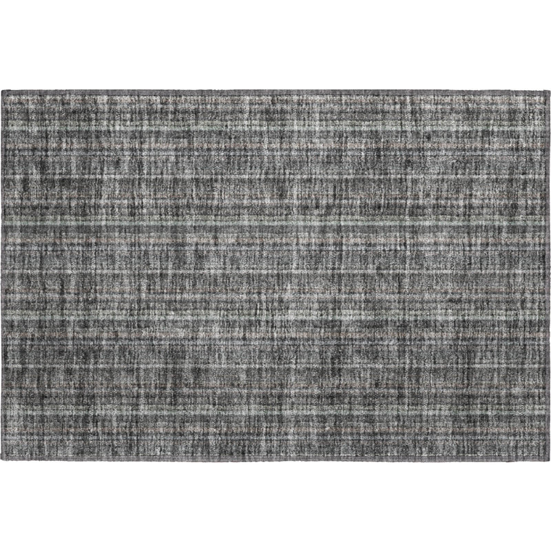 Tapis gris lavable à la machine de qualité supérieure Prisco, Rectangle 1 pi 8 po x 2 pi 6 po