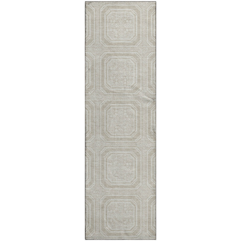 Premium Machine Washable Elize AMF1451 Geometric Rug, Runner 2'3" x 7'6"