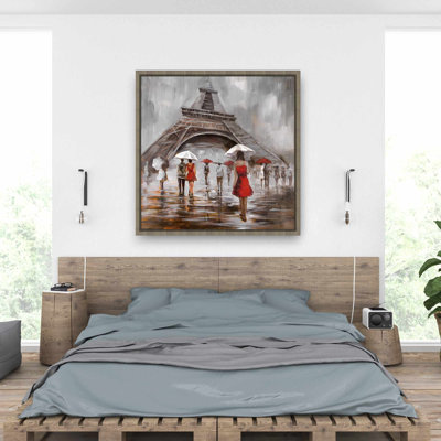Near the Eiffel Tower - Framed Canvas Home Decor Art