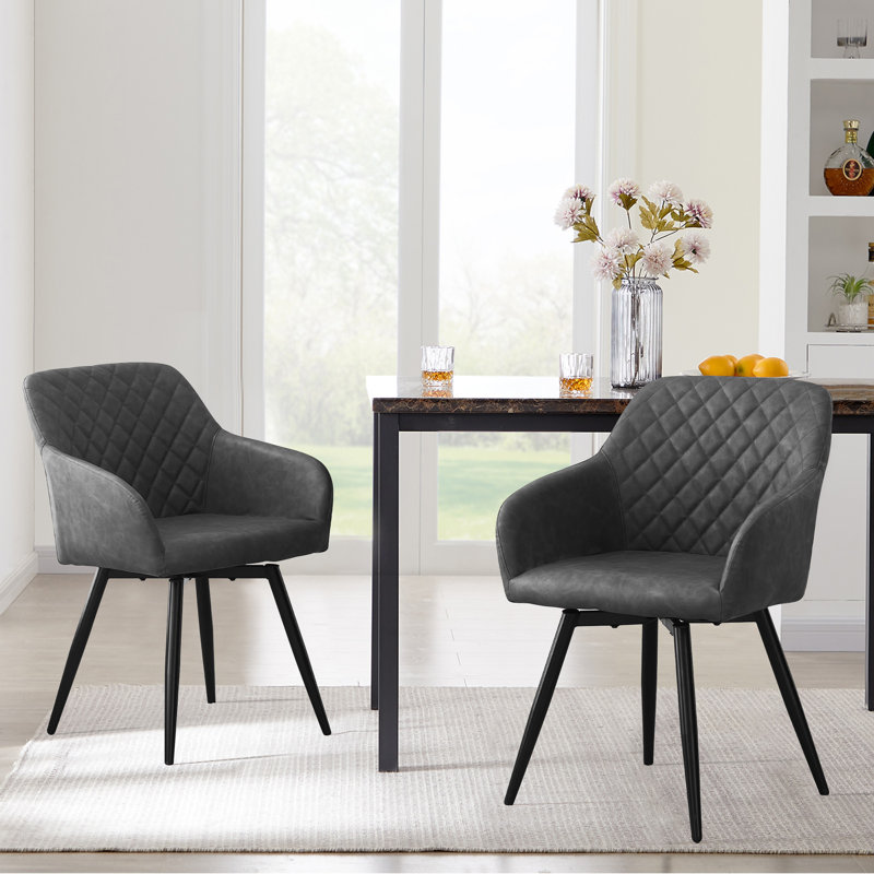 50cm H Upholstered Metal Armchair, Grey