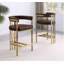 Tabouret Leathaire avec structure en chrome mat-396347920