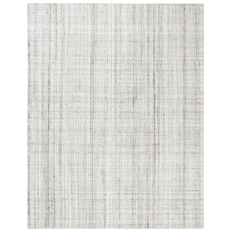 Hand-Tufted Sage & Green Abstract Wool Blend Rug - 9' x 12'