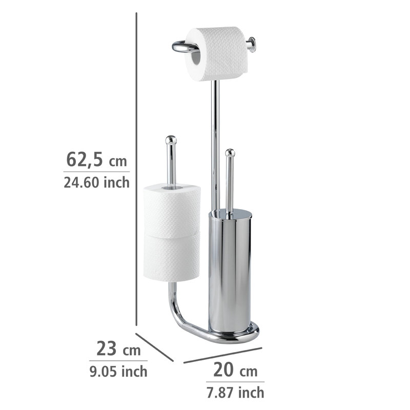 Universalo Freestanding Toilet Roll and Brush Holder