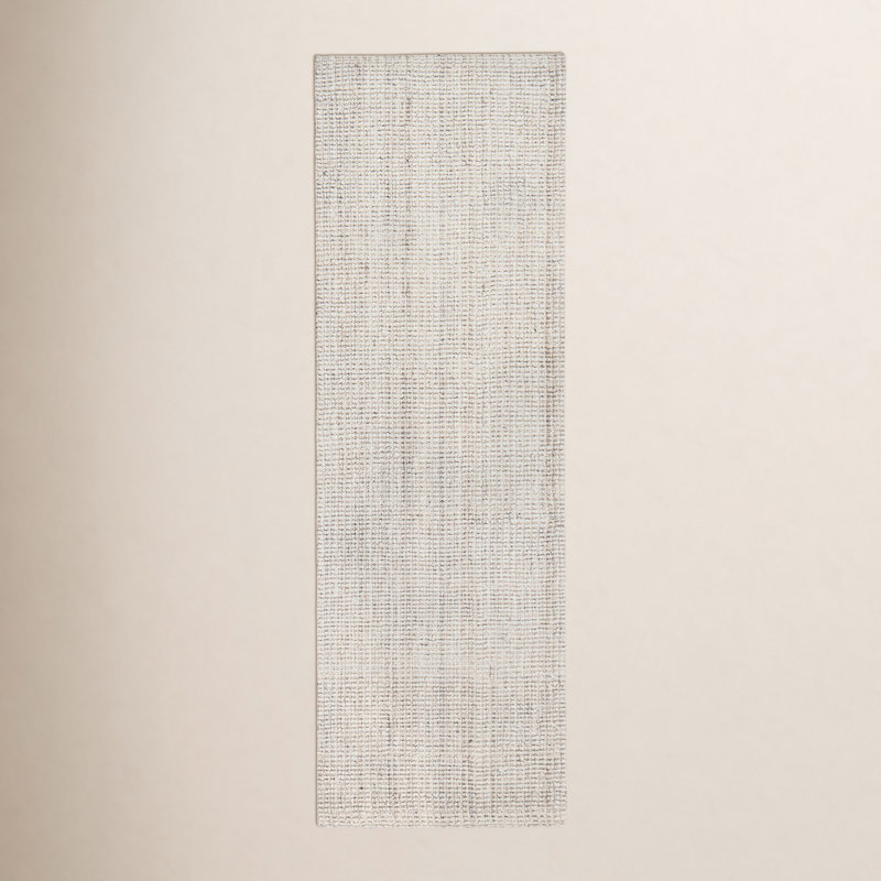 Tapis ivoire en jute / sisal tissé à plat à la main Asta, Tapis de couloir 2 pi 6 po x 12 pi